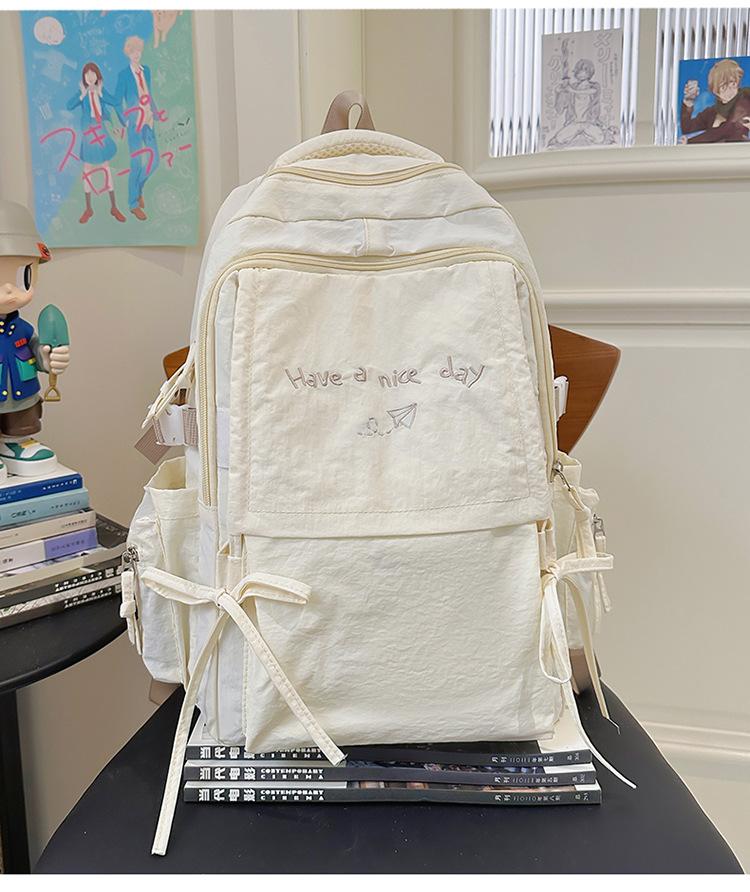 School bag light solid color outdoor travel large capacity back leisure versatile large