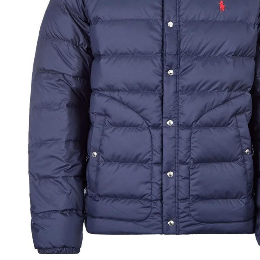 Polo Ralph Lauren Solid Color Pony Embroidered Quilted Single Breasted Long Sleeve Down Jacket Men outerwear Navy-Blue 710787830-003