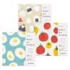 Wabunka Mosquito Net Fabric Dishcloth Set of Made In Japan Rice 3, 30x40cm, Cotton, (Fried Egg, Ball, Tomato)