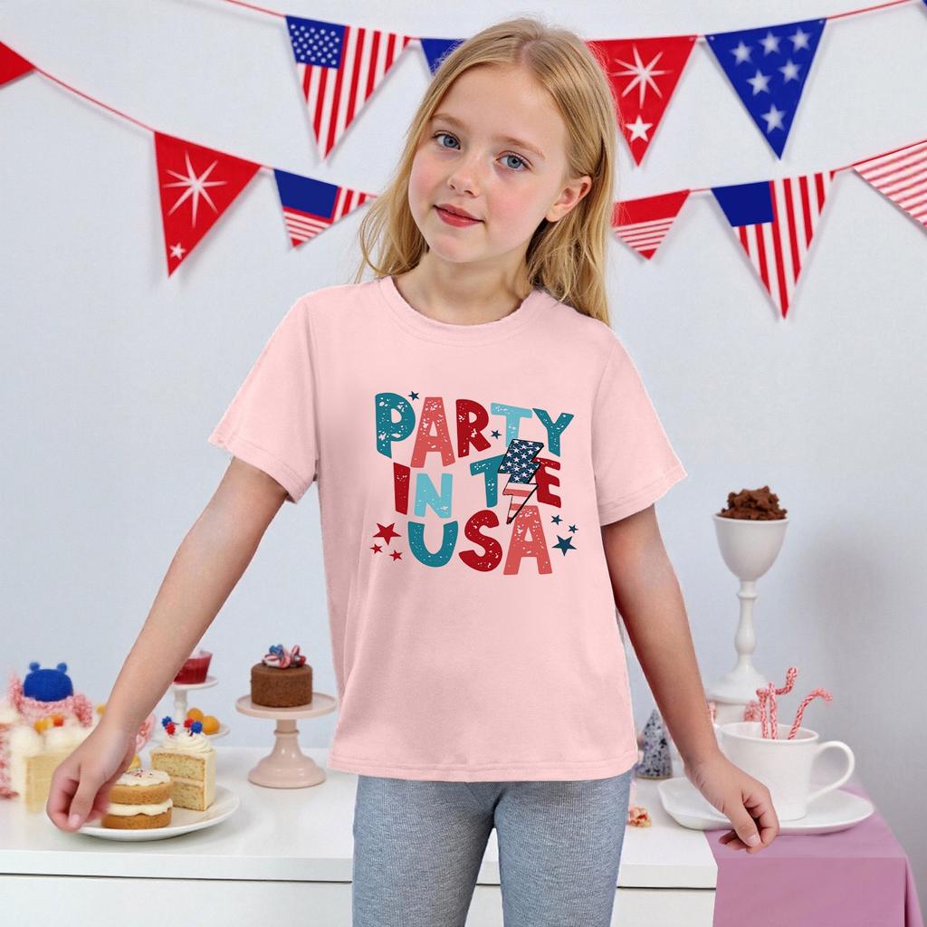Toddler Girl Boy T-Shirts Kids Top Boys And Girls Printed Short Sleeved T-shirt