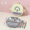 WORTHBUY 4/5 Compartment Portable Bento Lunch Box Microwave Safe Sealed 304 Stainless Steel Lunch Container Set For Kids Student