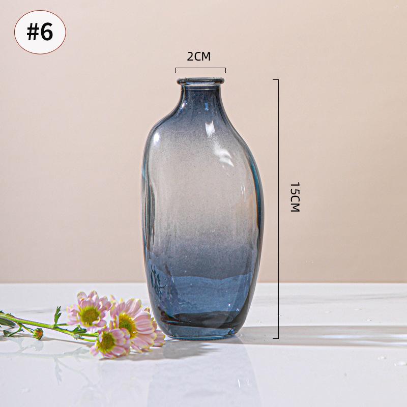 Brown Retro Glass Vase Plant Flowers Bottle Flower Arrangement Hydroponic Terrarium Desktop Vase Creative Home Decor Flower Pot