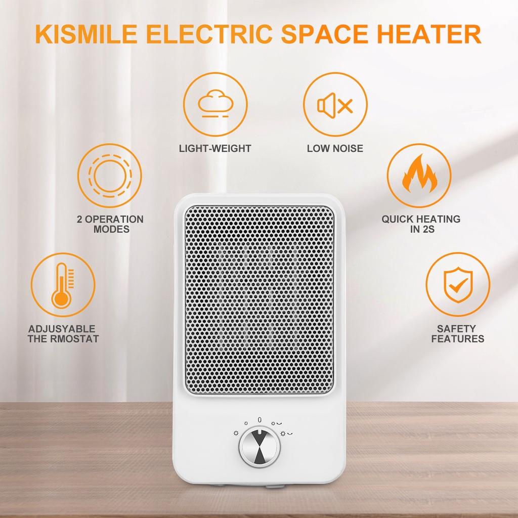 750W/1500W Electric Heater Portable Heating Fan Mini Desktop Air Cold Warm Heater Fan Winter 2Gear for HomeOffice