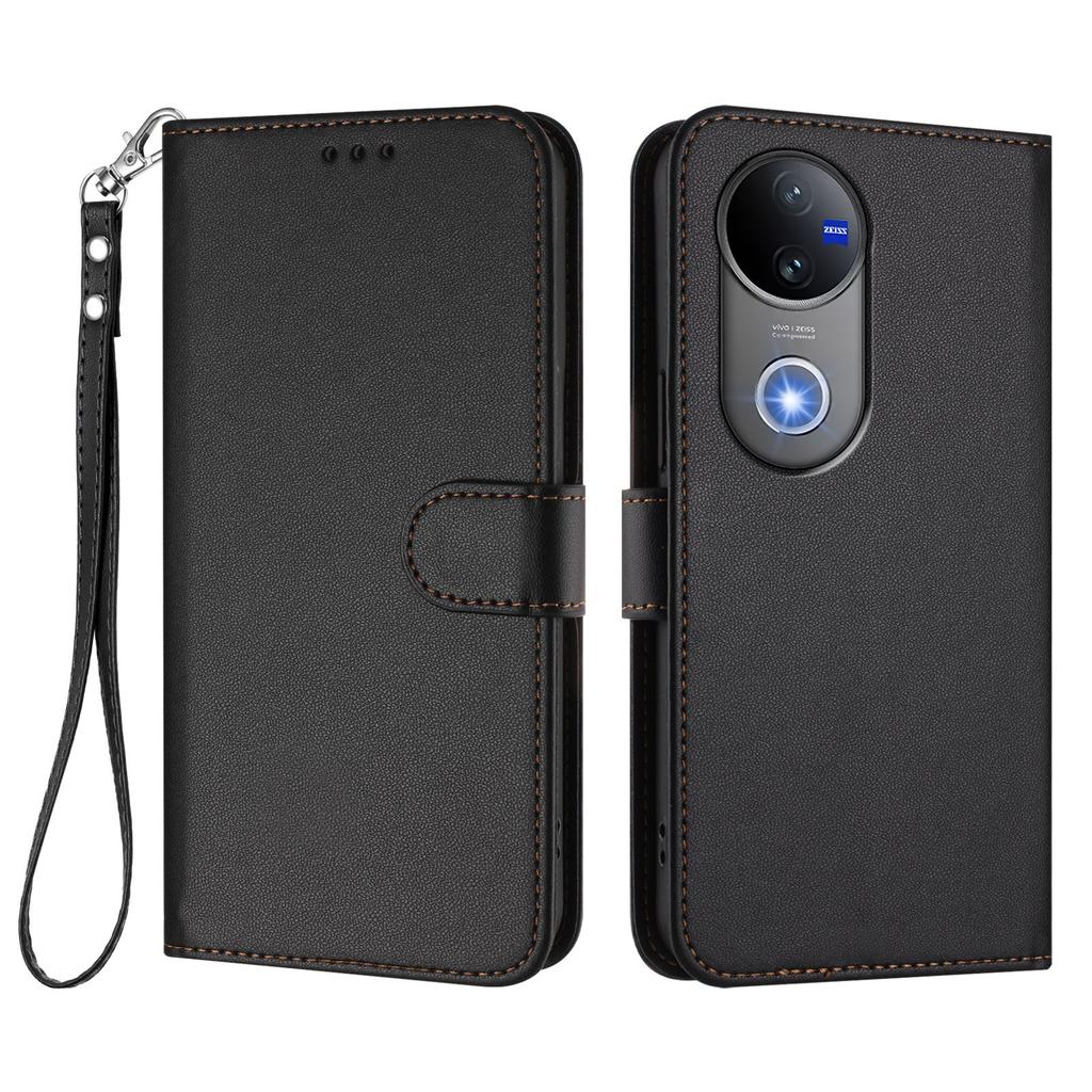 For vivo V50e 5G/vivo V50 5G Leather Case Wallet Stand Phone Cover with Wrist Strap