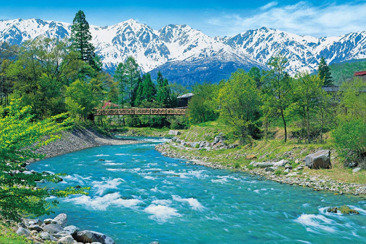 jigsaw Aim to be a puzzle Hakuba Sanzan and Clear Streams Nagano 1000-piece puzzle master! - - (50x75cm)