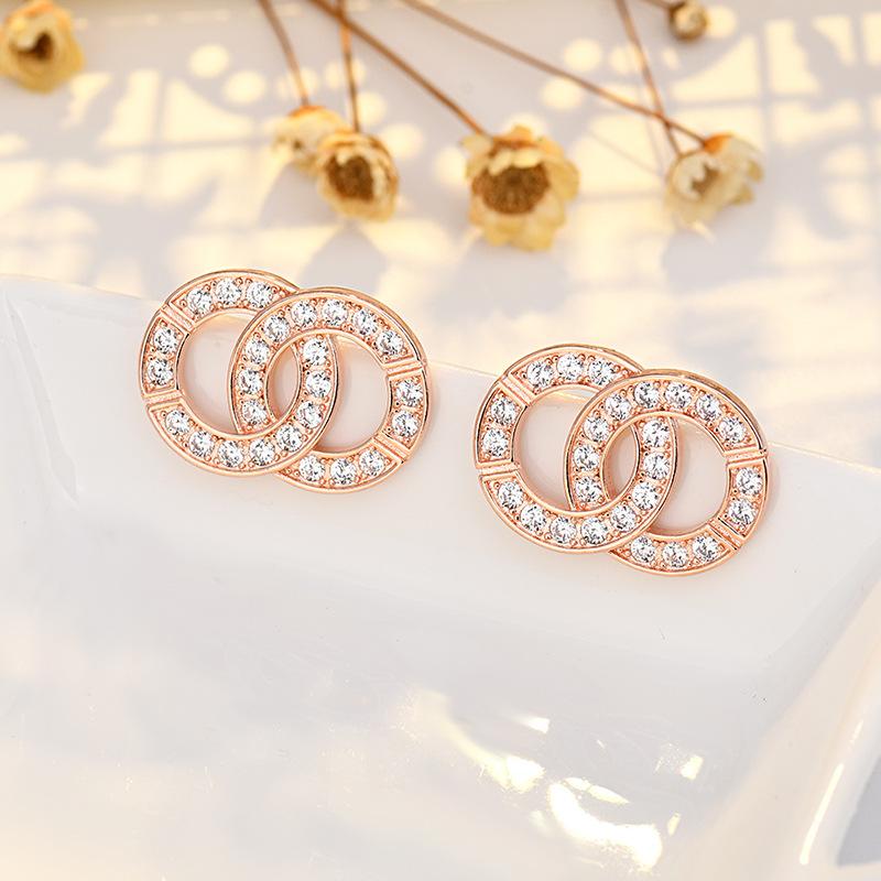 

Letter Earrings High-end Earrings for Women s Temperament Zircon Earrings Exquisite