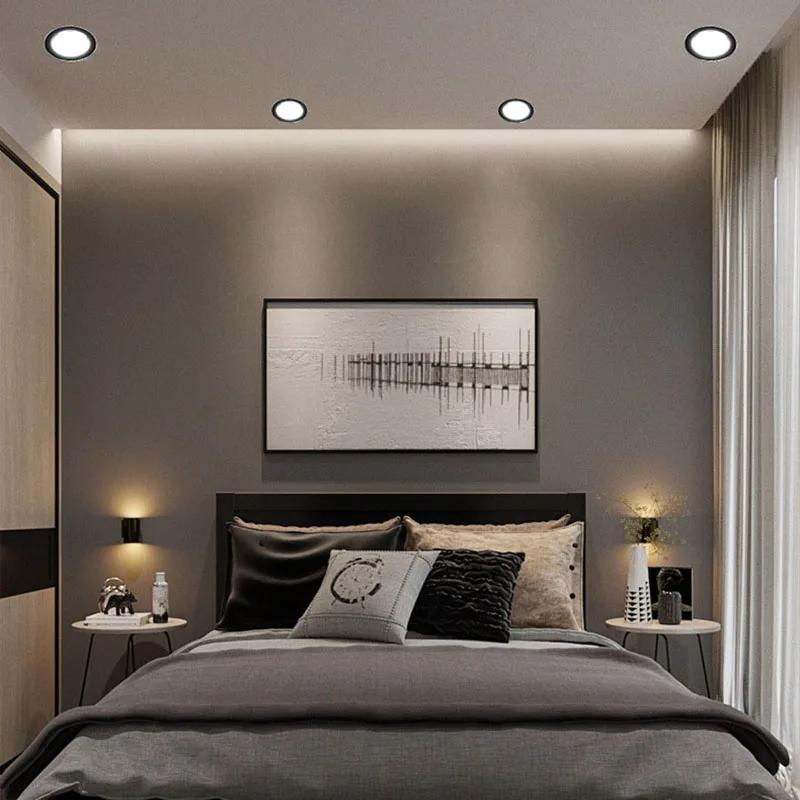 LED Downlight 3 Light Colors Embedded Ceiling Lights Spotlight Indoor Lighting Corridor Bedroom Aisle Lamp For Home Decoration