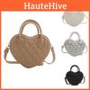 Chic Heart-shaped Tote Bag For Women Trendy Pu Leather Crossbody Bag With Zipper