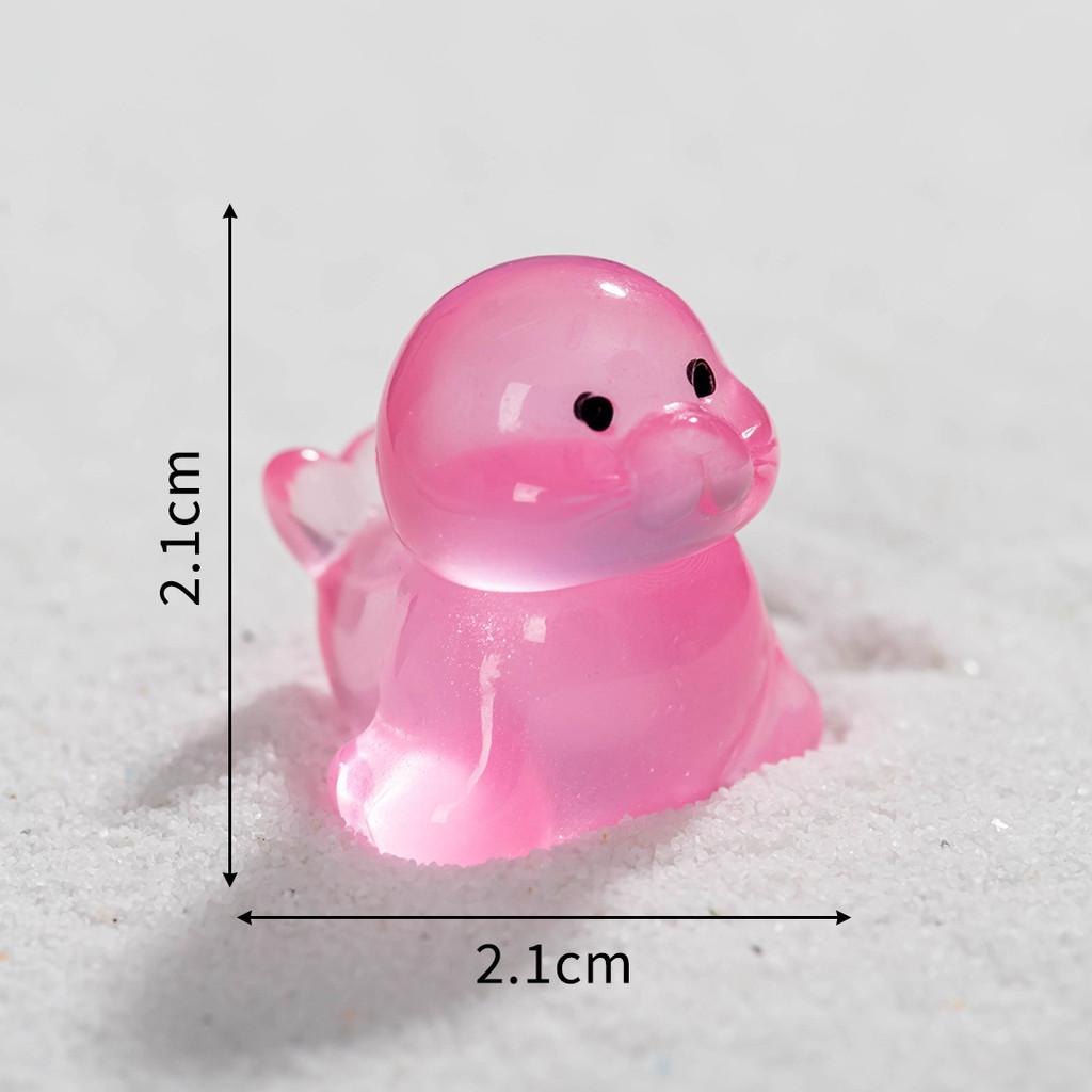 10Pcs/lot Mini Luminous Sea Lion Animal Miniatures Mini Figurine Glow in the Dark Fairy Garden Decoration Moss Terrarium Micro Landscape