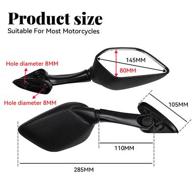 Motorcycle Side Rear View Mirror Blind Spot Rearview Mirrors Fit For YAMAHA YZF R1 R3 R6  R25  2015 - 2025  MT09 MT07 MT03