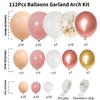 112pcs Boho Balloons Garland Arch Kit Blush Pink White Rose Gold Balloons for Baby Shower Wedding Birthday Party Decorations
