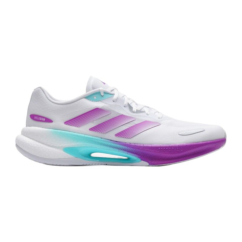 Adidas VELOSTAR Cushioning Breathable Lightweight Casual Running Shoes Unisex White Purple KJ2761