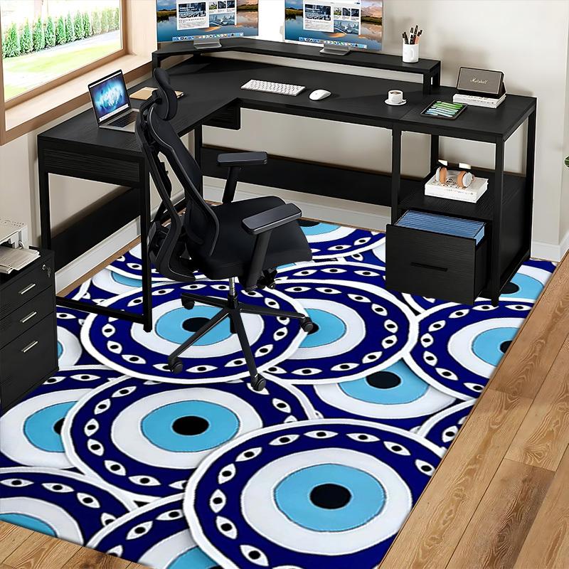 1pc Evil Eye Design Chair Mat - Anime Cartoon Pattern, Non-Slip Carpet for Office Chairs, Suitable for Home Decor, Living Room, Bedroom, Game Room, Fe