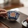 Hongyue Ceramics Antique Blue And White Large Capacity Master Cup Kung Fu Tea Set National Style Baoxiang Chrysanthemum Drink Tea Taste Tea Cup Gift