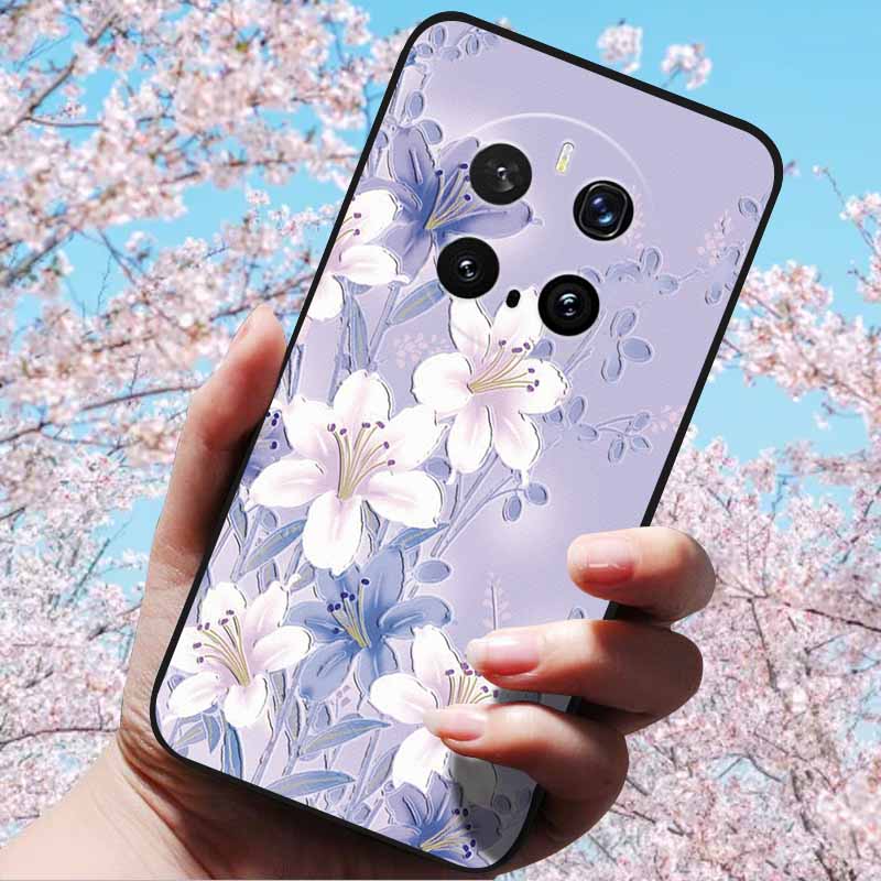 For Honor Magic7 Pro / Magic7 5G Cases 3D Relief Flower Emboss Soft Silicone For Magic7 Pro Magic 7 3D Cartoon Back Cover Cases