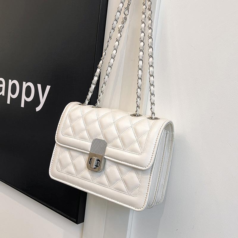 

Сумка-клатч ромбовидной формы на цепочке женская 2025 лето модная простая маленькая квадратная сумка высокая ценность сумка через плечо женская белый