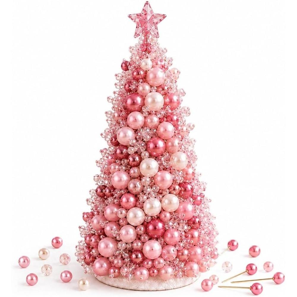 Educational Dreamy Beaded Christmas Tree DIY Kit Sparkling Mini Bead Weaving Set Beginner-Friendly