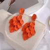 1 Pair Bohemian Floral Petal Tassel Acrylic Clip-On Earrings, High-End Piercing-Free Party Jewelry for Women