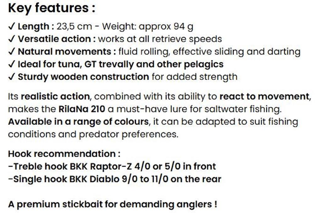 RST Rilana 210 Floating Lure 100 grams Moon Glow (0512)