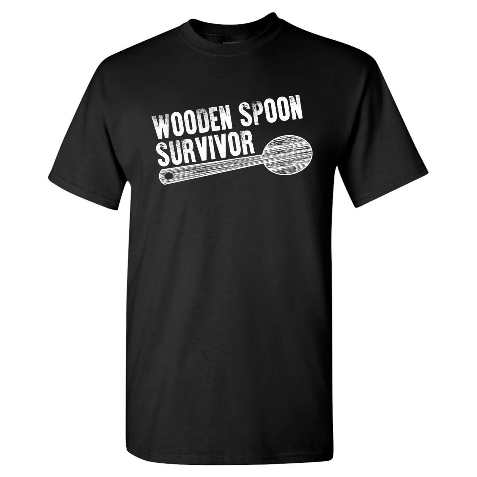 Wooden Spoon Survivor - Funny Sarcastic Parenting Humor Graphic T Shirt 4XL