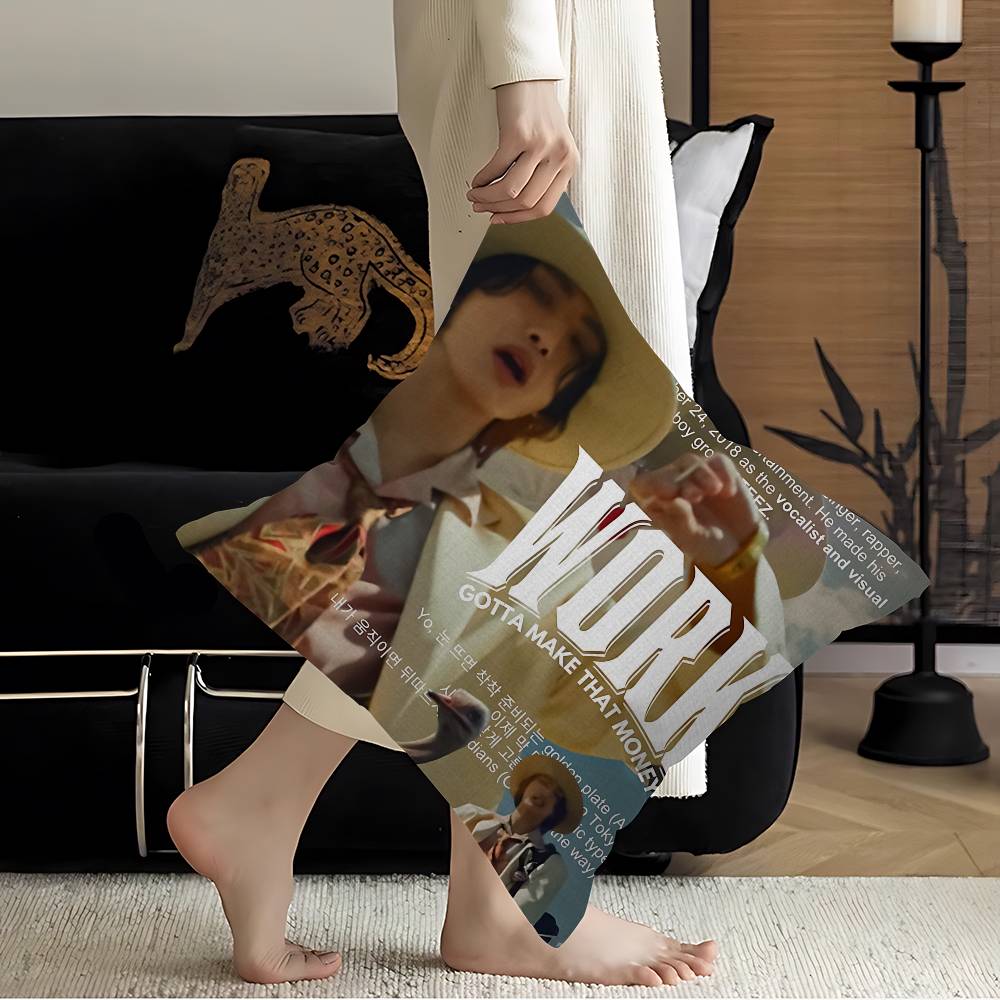 Popolare Boy Band A-ATEEZ Seonghwa KPOP Federe per Cuscini Cartoni Animati Divano Decorativo Casa Stampa Double-sided Peluche Corto