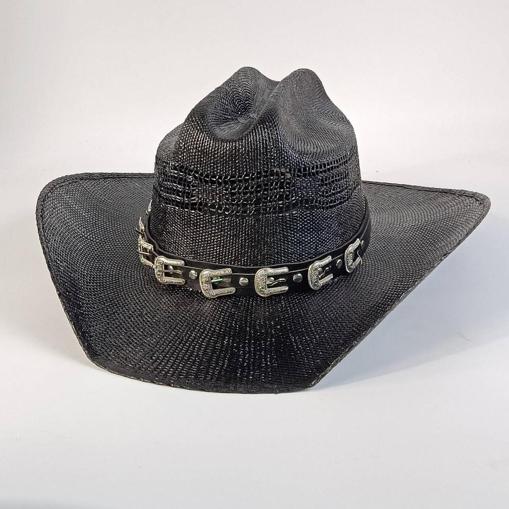 Steifer Cowboy-Strohhut Weidenstrohhut Cowboy solide Outdoor Sommer Sonnenhut Jazz Herren Damen breite Krempe cappello cowboy