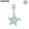 Panpoki Copper Sea Star Ocean Pendants Bead Genuine Pendant Bracelets Charms Jewellery Party DoItYourself Trendy Gift