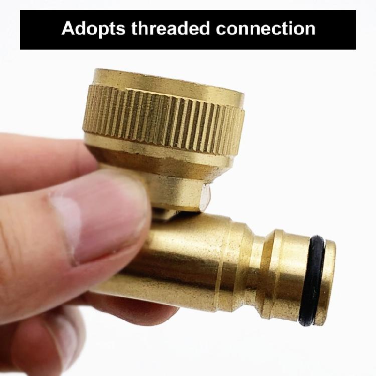 2Pcs Brass Outdoor Hose Connectors 90 Degree Tap Adapter for Gardening Metal Angled Elbow Practical Faucet Attachment