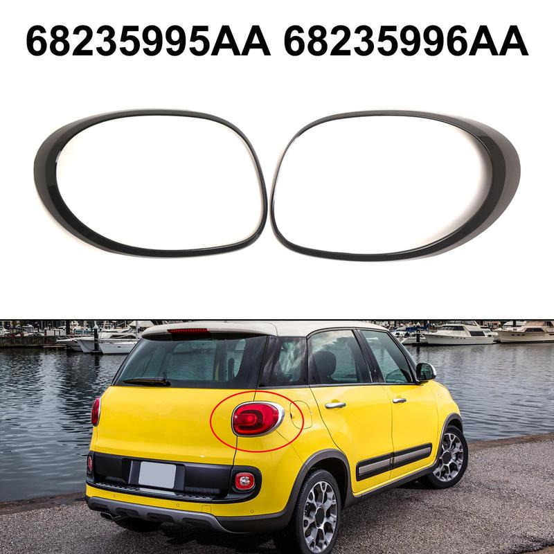 ABS Plastic Rear Taillight Trim Frame for FIAT 500L 2014  Black 68235995AA 68235996AA 2 Pcs Auto Body Decoration Kit