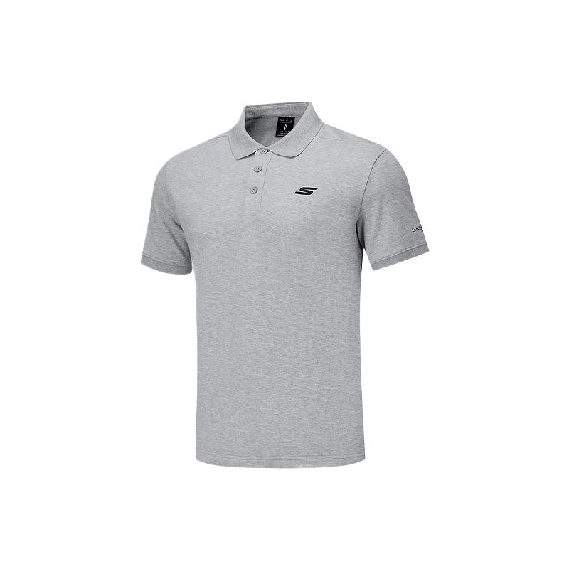 Skechers Godri Comfortable Soft Skin-Friendly Simple Short Sleeve Polo Shirt Men tops Gray P325M041-0448 XL