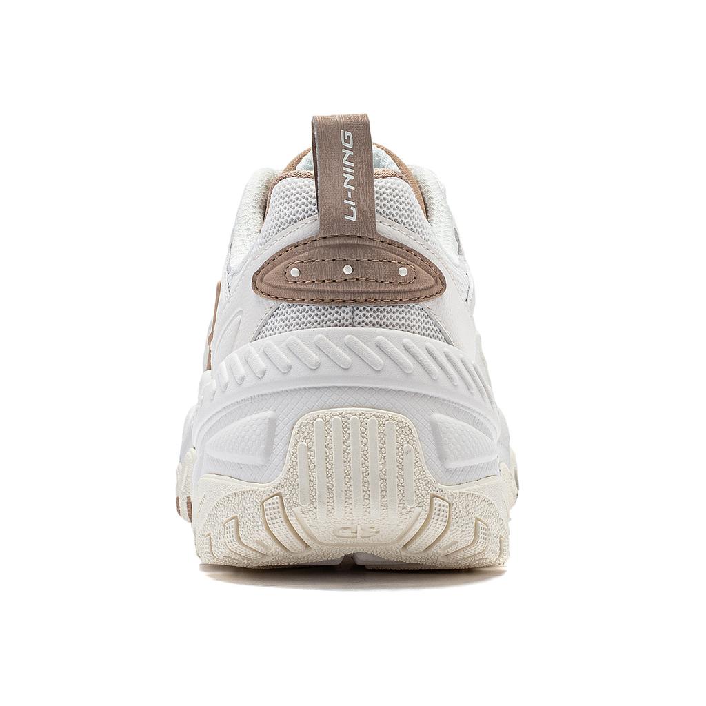 Li Ning Soft Rebound Shock Absorption Retro Thick Sole Height Increasing Low Top Casual Shoes Women Sneakers White AGCT424-1
