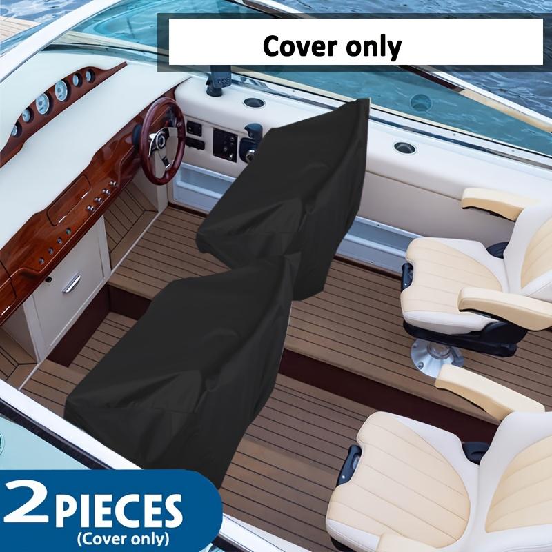 2-Piece Boat Seat Protective Covers, Universal Standard Size Design, for Float Boats, Deck Chairs & Marine Seats