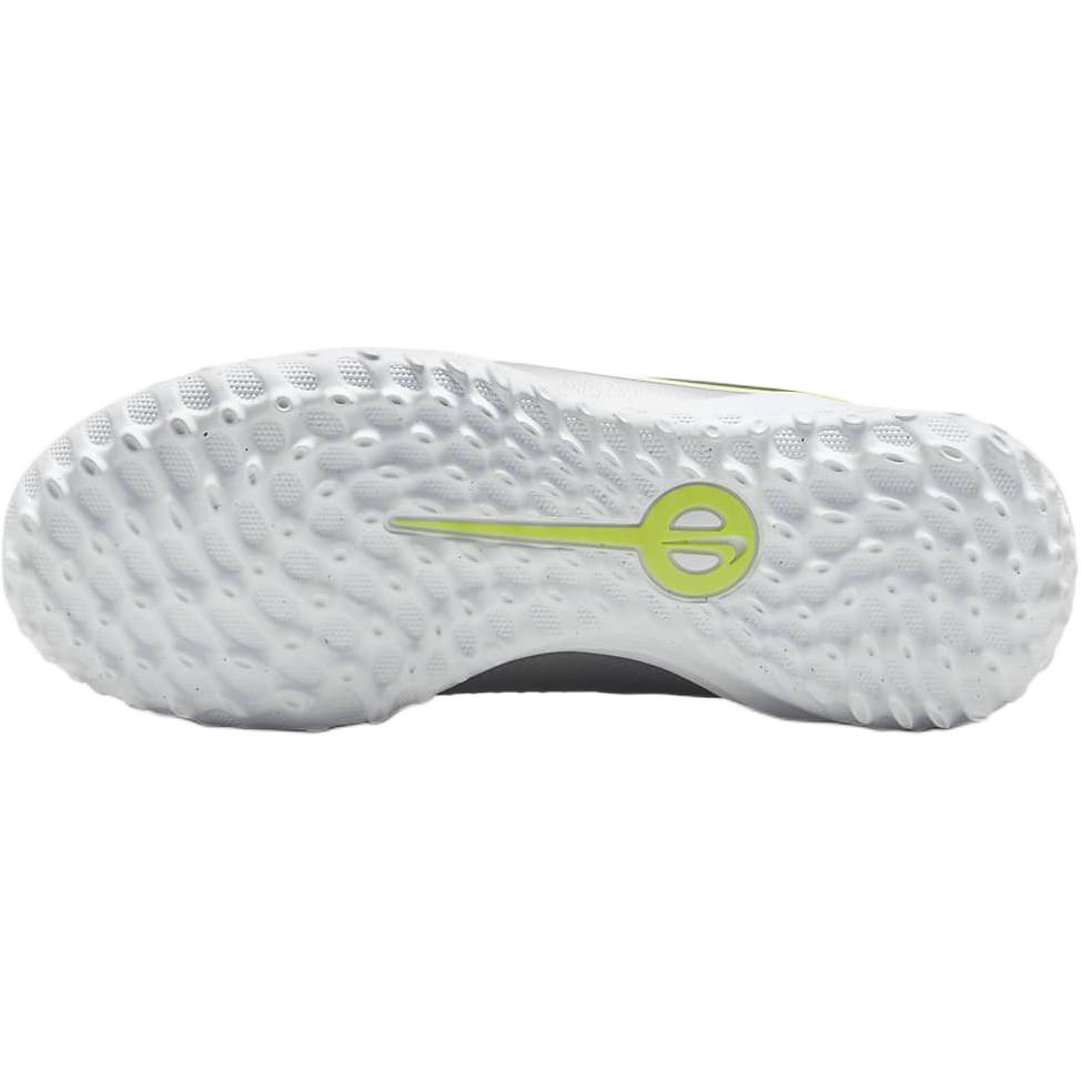 Nike Jr. Tiempo Legend 10 Academy TF Metallic Silver Volt Black Soccer Shoes DV4351-001