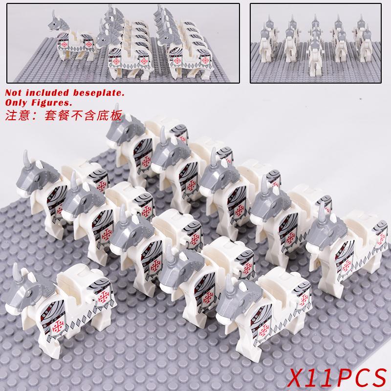 Středověké vojenské sady Figury kavalérie Válečný kůň Zvířata Stavební kostky Díly Rytířské zbraně Příslušenství Hračky pro děti dárky