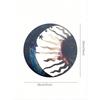 Metal Wall Art Decor - Sun, Moon & Stars 3D Facial Celestial Sculpture, Indoor/Outdoor Hanging Ornament for Porch, Lawn, Garden, Garden Wall Art