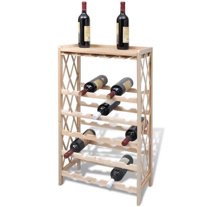 Casier à bouteilles - vidaXL - Bois de sapin - 25 bouteilles - 50 cm - Marron