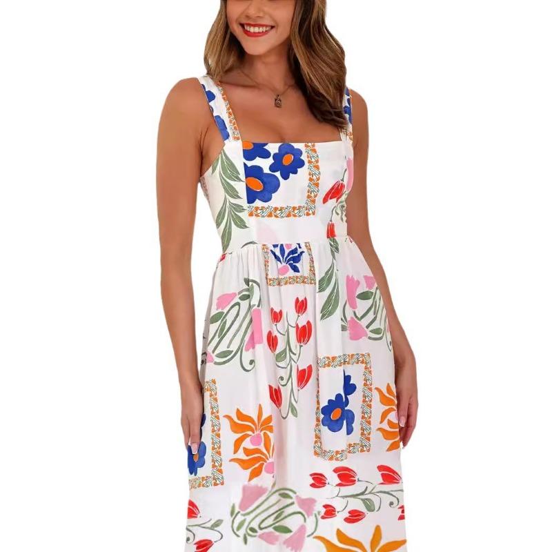 Spring/summer Fashion Floral Print Dress for Women