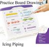 23pcs Icing Piping Nozzles Practice Drawings Board Cake Pastry Beginner Practice Paper Fondant Decorating Accessories