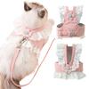 Joli Ensemble Harnais et Laisse Style Princesse pour Chat Chien Lapin Animal de Compagnie Harnais pour Sortie Accessoire Chat