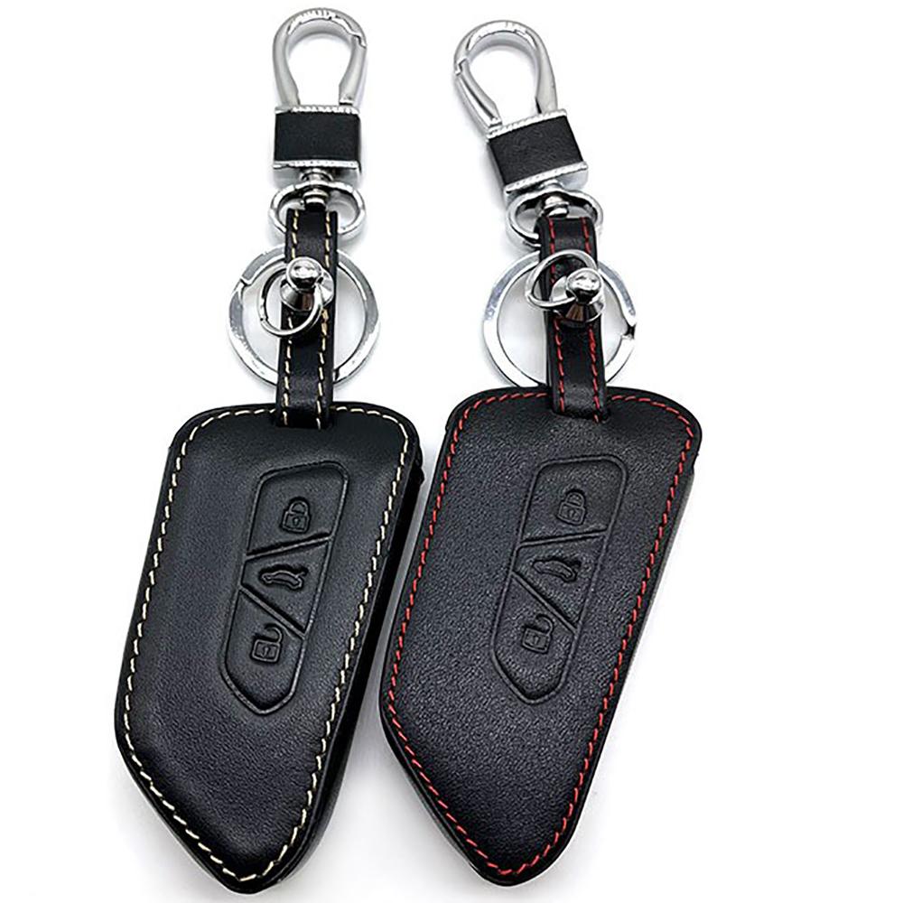 Leather Key Case Key Cover Keychain For VW Volkswagen Golf 8 MK 2021 2022 2023 2024 Skoda Octavia A8 SEAT Leon MK4 Accessories
