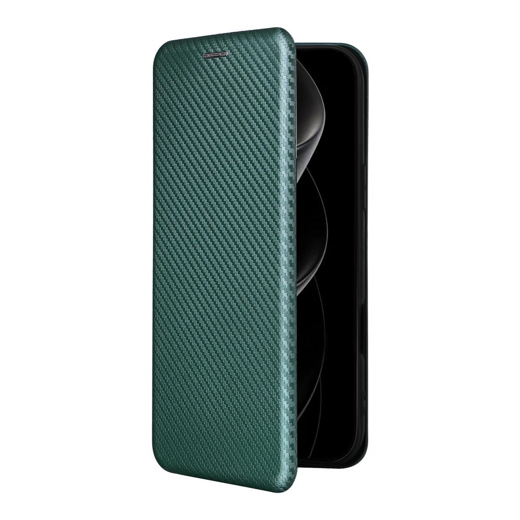 For iPhone 17 Pro Case Carbon Fiber Texture Drop-Proof PU Leather Phone Cover