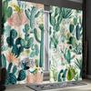 2 Stück Tropische Wüsten-Blumenlandschaft Vorhänge, Vintage Sukkulenten und Kaktus Design, für Wohnzimmer und Küche
