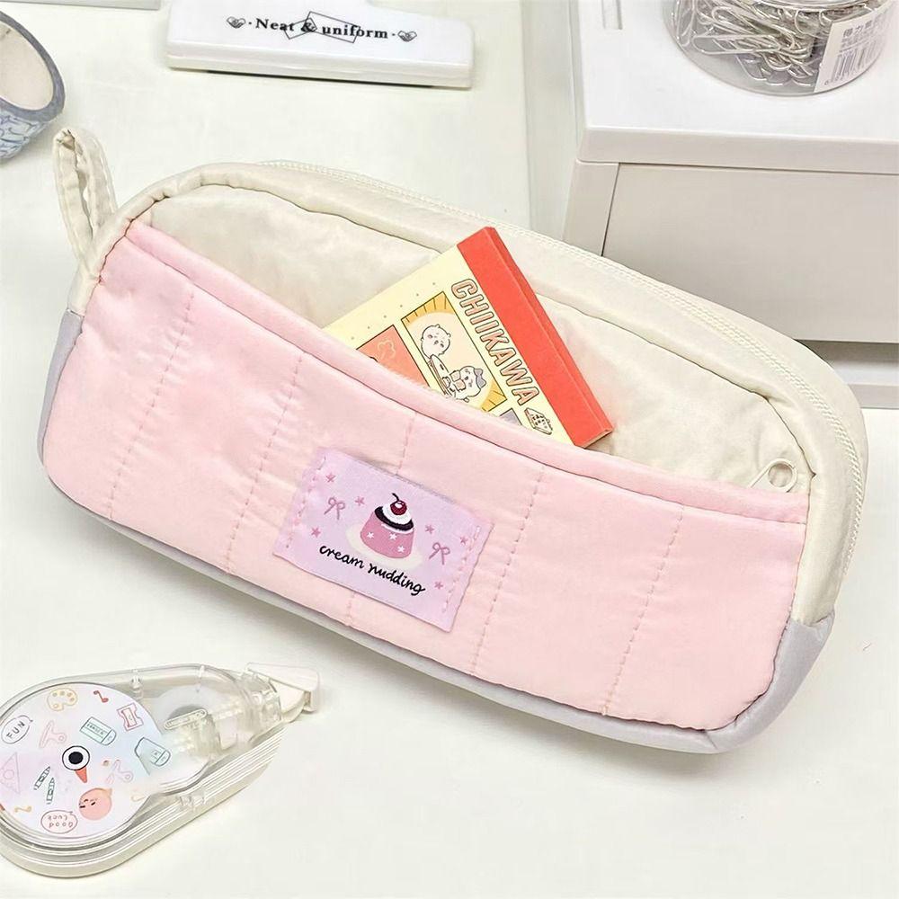 Large Capacity Pencil Pouch 2-Layer Stationery Bag Portable Pen Bag  Students