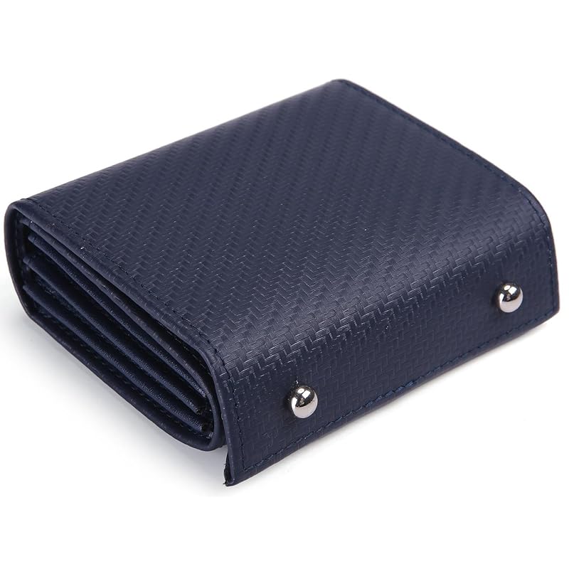 

[Legare] Legare bifold wallet wallet men s ladies genuine leather leather brand bi-fold bifold bifold wallet compact (carbon navy)