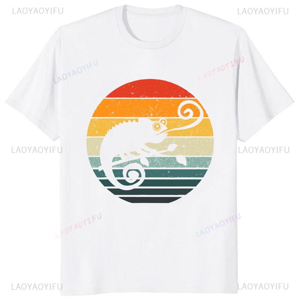 Funny Cartoon Shadow Graphic Pinted Chameleon Tshirt Casual Fashion Loose Harajuku Hip Hop Unisex Tshirt Hipster Y2k Unisex Tees