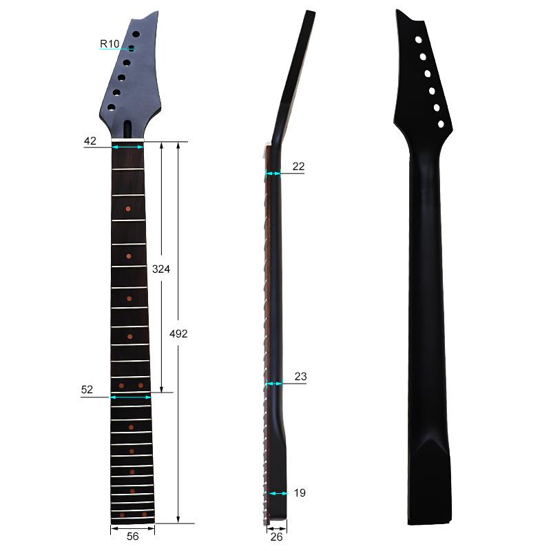 

6-String 24-fret neck electric guitar DIY neck with maple red point black matte instrument guitar