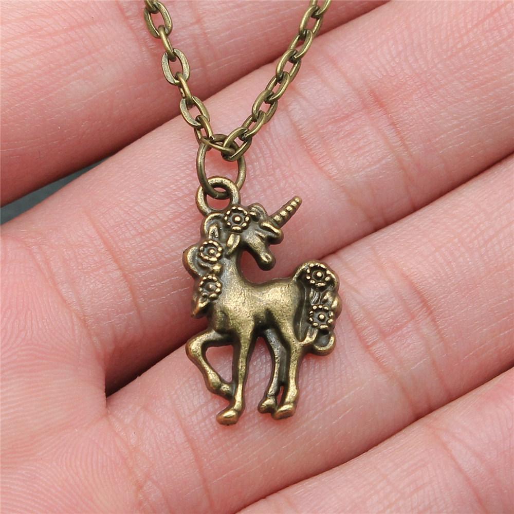 Unicorn Horse Fantasy Pendant Antique Bronze Metal Women Choker Necklace High Quality Gift