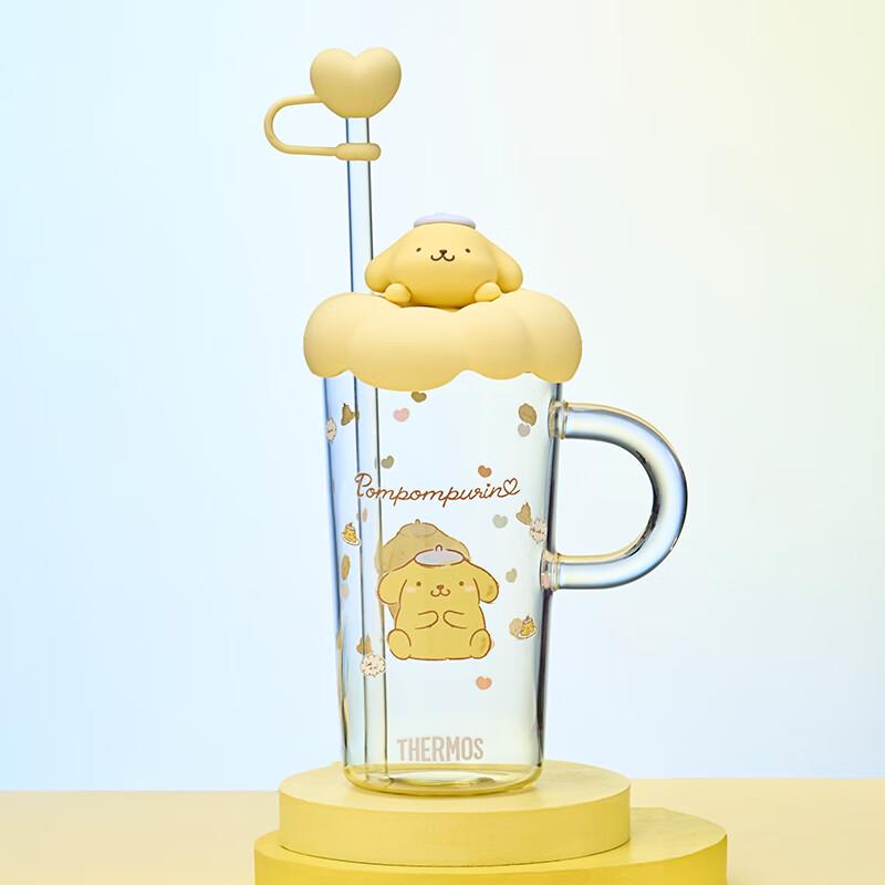 

THERMOS Sanrio Pompompurin 600ml Glass Straw Cup