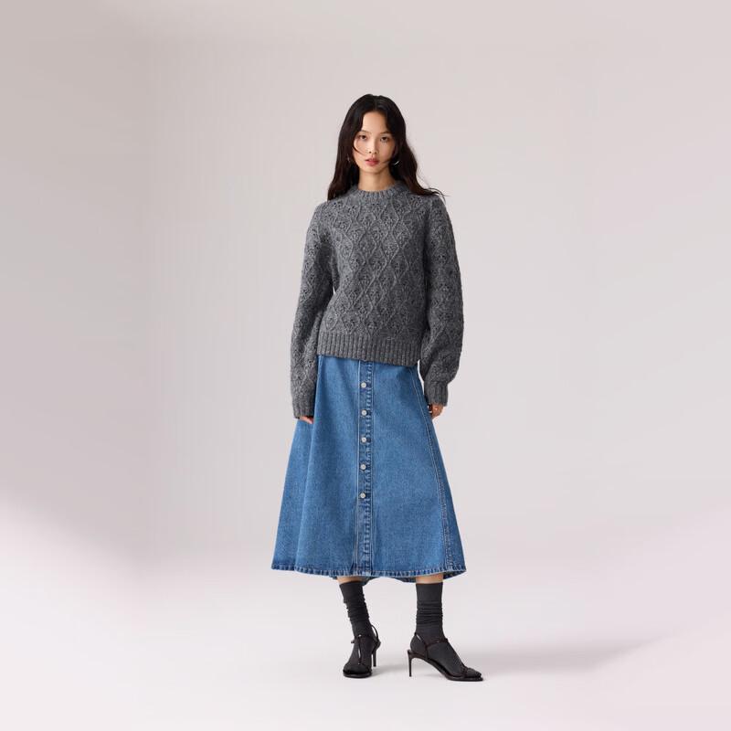 Levi's Women's Diamond Pattern Hollow-Out Knit Sweater