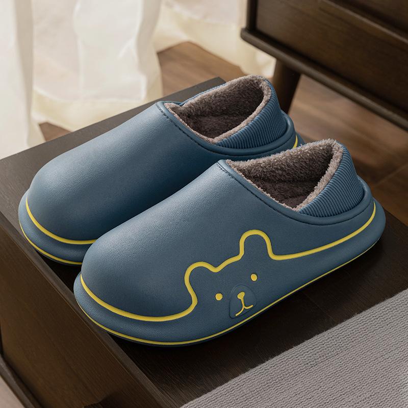 Lidani home cotton slippers men's winter outdoor bag and thick-soled indoor thermal cotton shoes women's household simple autumn and winter